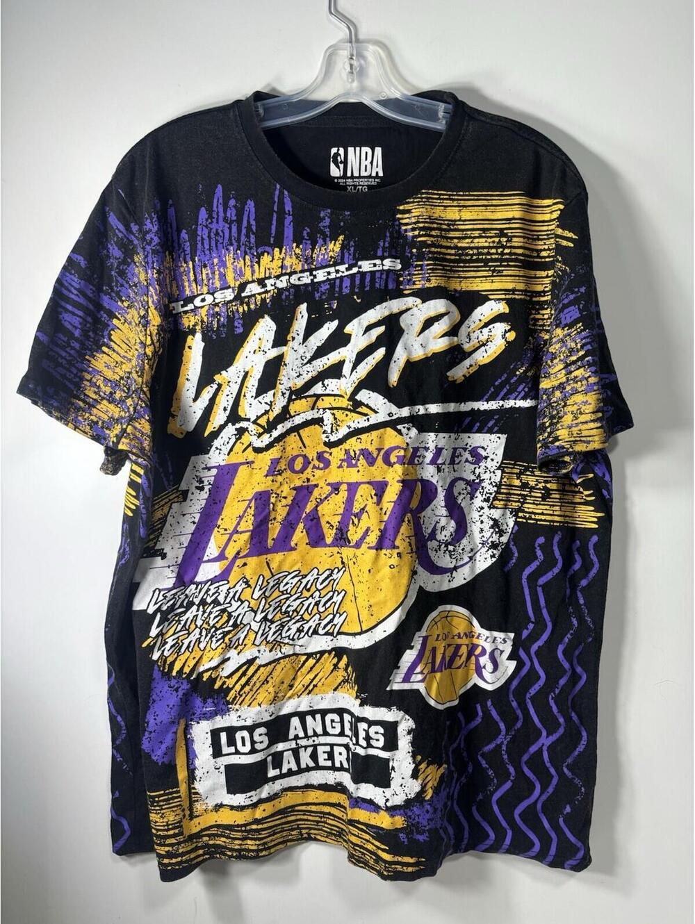 LA Lakers All Over Print Front NBA Basketball Shirt Size XL